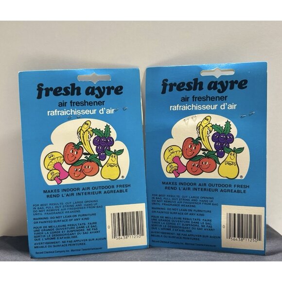 Fresh Ayre Air Fresheners NOS 70s Strawberry & Cherry Canada Lot of 2 Vintage - Picture 2 of 4